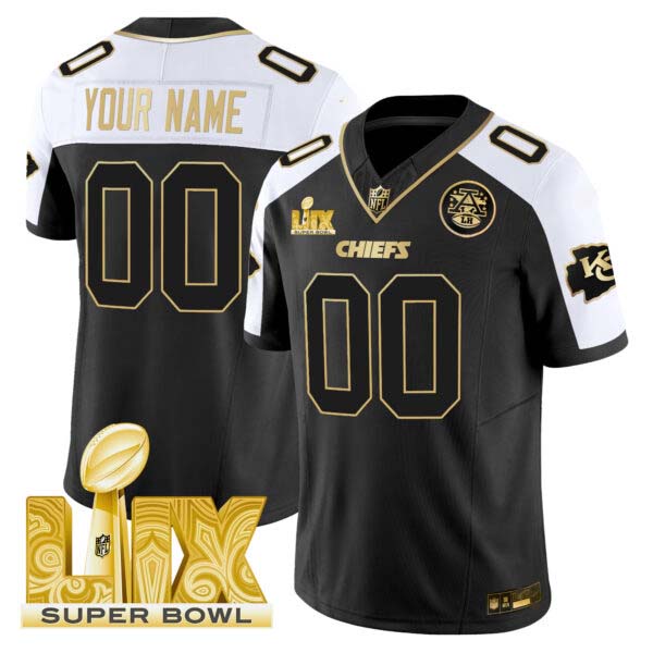 Chiefs Super Bowl LIX Patch Gold Vapor Limited Custom Jersey – All Stitched