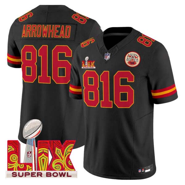 Men’s Chiefs Super Bowl LIX Patch Vapor Limited Jersey – All Stitched
