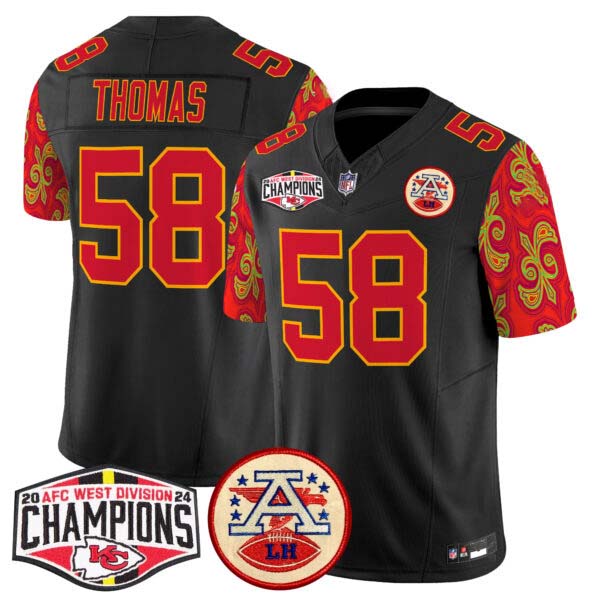 Men’s Chiefs Super Bowl LIX Style 2024 AFC West Division Champions Patch Vapor Limited Jersey – All Stitched