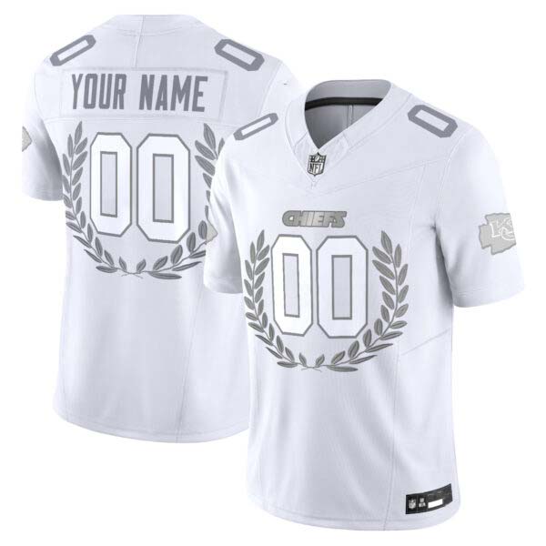Kansas City Chiefs Platinum MVP Vapor Limited Custom Jersey – All Stitched