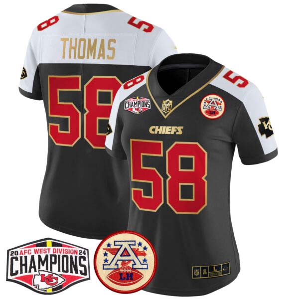 Women’s Chiefs 2024 AFC West Division Champions Patch Vapor Limited Jersey – All Stitched