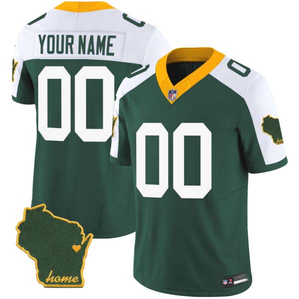 Packers Home Patch Vapor Custom Jersey – All Stitched