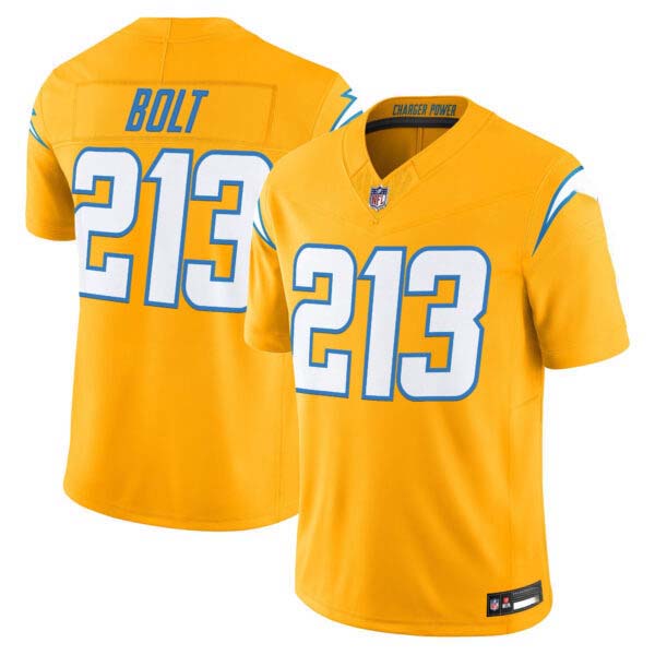 Men’s Los Angeles Chargers 2025 Alternate Charger Power Vapor Limited Jersey – All Stitched