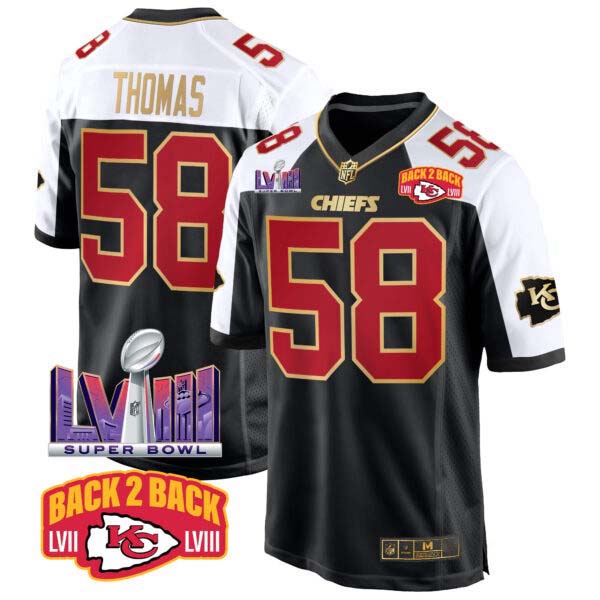 Men’s Chiefs Super Bowl LVIII & Back 2 Back Patch Game Jersey – All Stitched