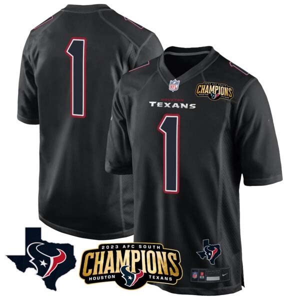 Men’s Houston Texans 2023 AFC South Champions Patch Game Jersey – All Stitched