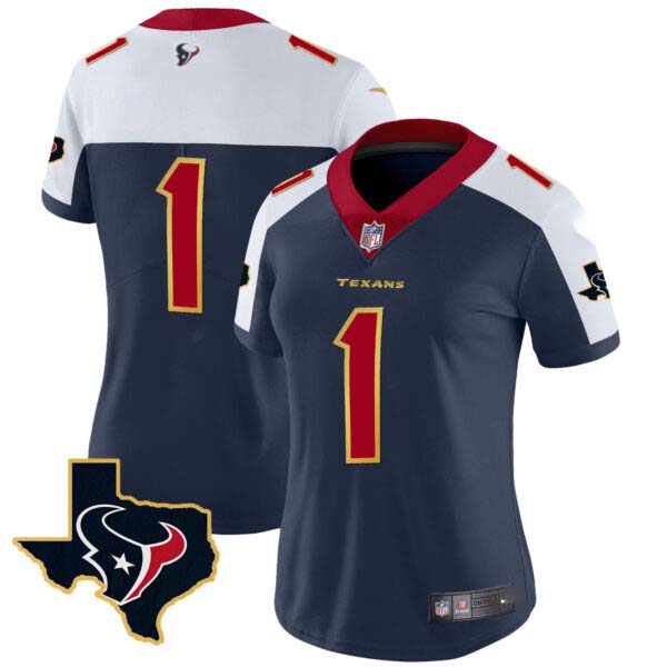 Women’s Houston Texans Gold Trim Vapor Jersey – All Stitched