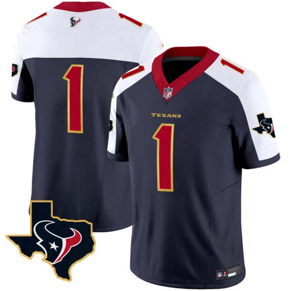 Men’s Houston Texans Gold Trim Vapor Jersey – All Stitched