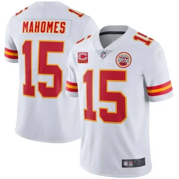 Patrick Mahomes Kansas City Chiefs White Jersey – All Stitched