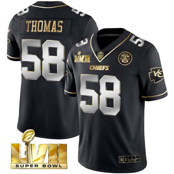 Men’s Chiefs Super Bowl LVII Gold Vapor Limited Jersey – All Stitched