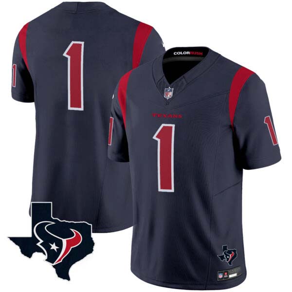 Men’s Houston Texans Color Rush Legend Vapor Jersey V2 – All Stitched
