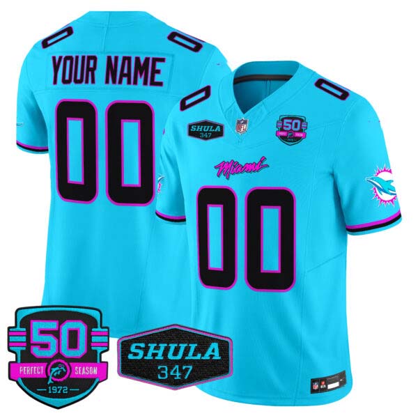 Dolphins “Miami Vice” Vapor Limited Custom Jersey V4 – All Stitched