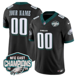 Philadelphia Eagles 2025 NFC East Division Champions Vapor Limited Custom Jersey – All Stitched