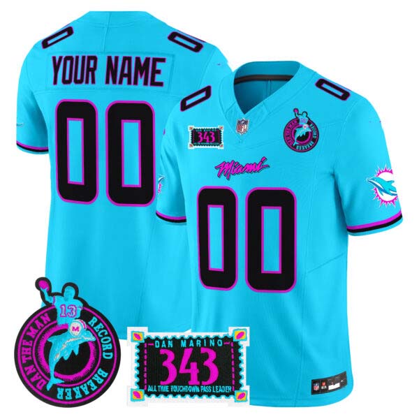 Dolphins “Dan the Man Record Breaker” Patch Vapor Limited Custom Jersey – All Stitched