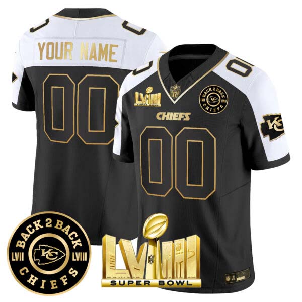 Chiefs Super Bowl LVIII & Back 2 Back Patch Vapor Custom Jersey V4 – All Stitched