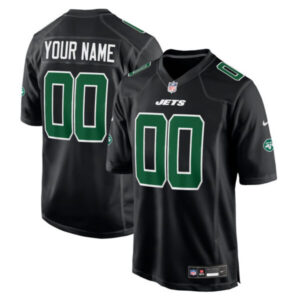 New York Jets Custom Black Jersey – All Stitched