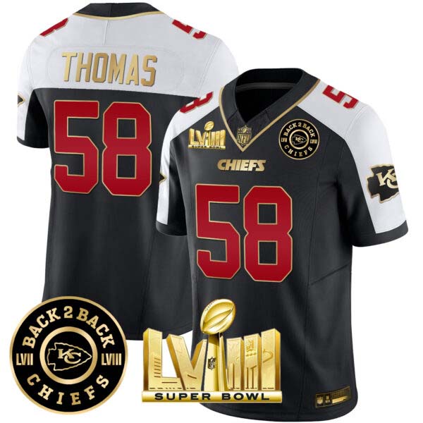 Men’s Chiefs Super Bowl LVIII & Back 2 Back Patch Vapor Jersey V3 – All Stitched