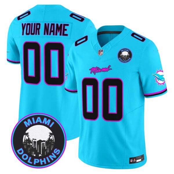 Dolphins “Miami Vice” Vapor Limited Custom Jersey V3 – All Stitched