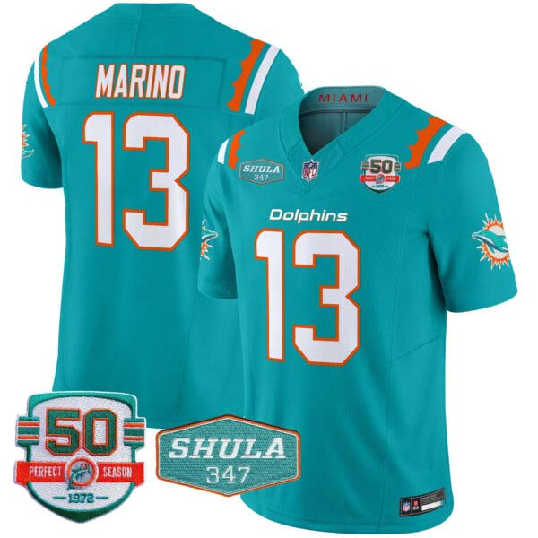 Men’s Dolphins 50th & Don Shula 347 Memorial Patch Vapor Limited Jersey – All Stitched