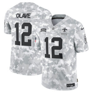 Chris Olave New Orleans Saints 2024 Salute to Service Vapor Limited Jersey – Arctic Camo – All Stitched