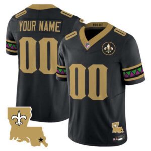 Saints Mardi Gras Vapor Limited Custom Jersey – All Stitched