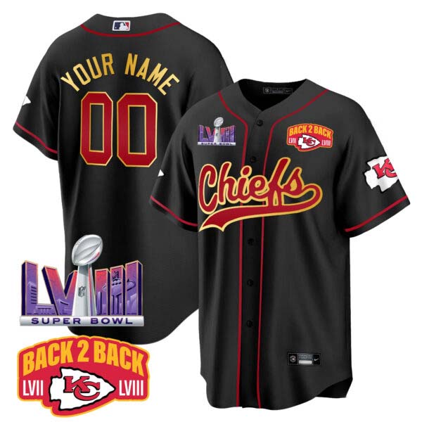 Chiefs Super Bowl LVIII & Back 2 Back Patch Baseball Custom Jersey – All Stitched
