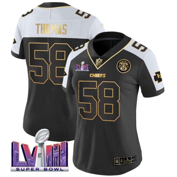 Women’s Chiefs Super Bowl LVIII Patch Vapor Jersey V4 – All Stitched