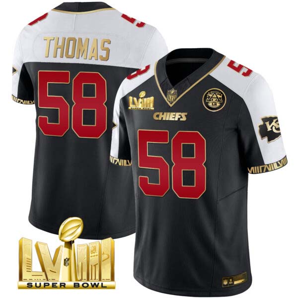 Men’s Chiefs Super Bowl LVIII Pattern Gold Vapor Jersey V2 – All Stitched