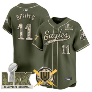 Philadelphia Eagles Armed Forces Day Super Bowl LIX Vapor Baseball Jersey – All Stitched