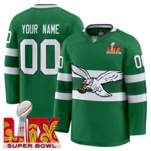 Eagles Kelly Green Hockey Premium Custom Jersey V3 – All Stitched