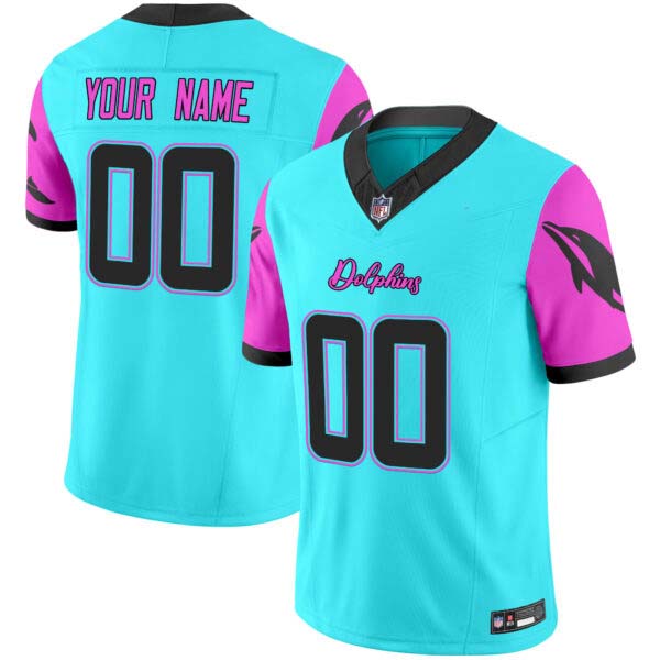 Dolphins “Miami Vice” Vapor Limited Custom Jersey – All Stitched