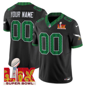 Eagles Kelly Green St. Patrick’s Day Super Bowl LIX Patch Vapor Limited Custom Jersey – All Stitched