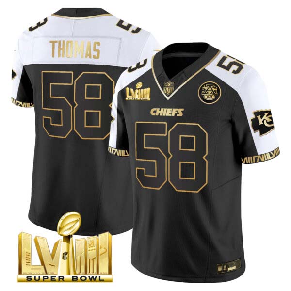 Men’s Chiefs Super Bowl LVIII Pattern Gold Vapor Jersey – All Stitched