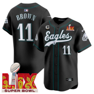 Men’s Philadelphia Eagles Midnight Green Super Bowl LIX Vapor Baseball Jersey – All Stitched