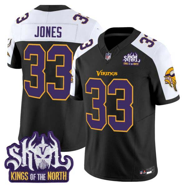Men’s Minnesota Vikings King Of The North Patch Throwback Vapor Limited Jersey V2 – All Stitched