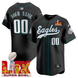 Philadelphia Eagles Midnight Green Super Bowl LIX Vapor Baseball Custom Jersey – All Stitched