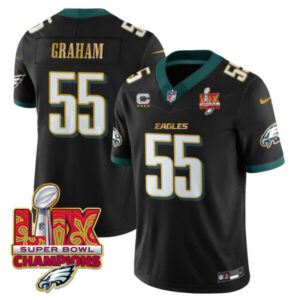 Men’s Philadelphia Eagles Super Bowl LIX Champions Gold Trim Vapor Limited Jersey – All Stitched