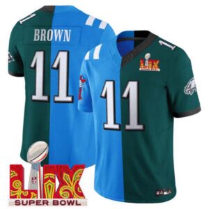 Split Eagles Midnight Green Super Bowl LIX & College Football Vapor Limited Jersey – All Stitched