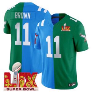 Split Philadelphia Eagles Super Bowl LIX & College Football Vapor Limited Jersey – All Stitched