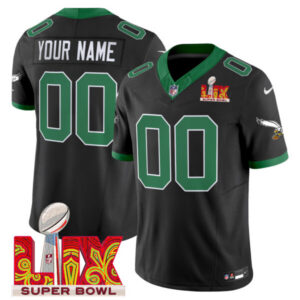 Philadelphia Eagles Kelly Green Super Bowl LIX Patch Vapor Limited Custom Jersey – All Stitched