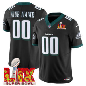 Philadelphia Eagles Super Bowl LIX Patch Vapor Limited Custom Jersey – All Stitched