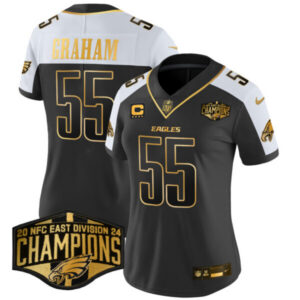 Women’s Eagles 2024 NFC East Division Champions Gold Vapor Limited Jersey – All Stitched