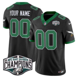 Philadelphia Eagles Kelly Green 2024 NFC East Division Champions Vapor Limited Custom Jersey V2 – All Stitched