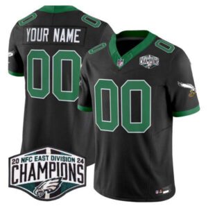 Philadelphia Eagles Kelly Green 2024 NFC East Division Champions Vapor Limited Custom Jersey V2 – All St