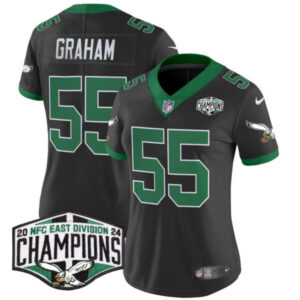 Women’s Philadelphia Eagles Kelly Green 2024 NFC East Division Champions Vapor Limited Jersey – All Stitched
