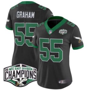 Women’s Philadelphia Eagles Kelly Green 2024 NFC East Division Champions Vapor Limited Jersey – All Stitch