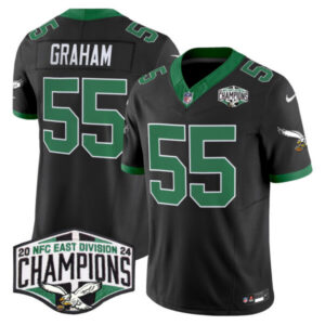 Men’s Philadelphia Eagles Kelly Green 2024 NFC East Division Champions Vapor Limited Jersey – All Stitched