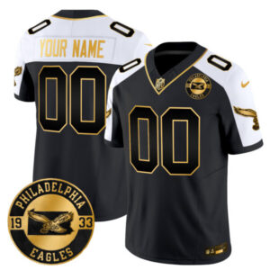 Philadelphia Eagles 2024 Throwback Gold Vapor Limited Custom Jersey – Est. 1933 Patch – All Stitched