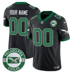Philadelphia Eagles 2024 Throwback Vapor Limited Custom Jersey – Est. 1933 Patch – All Stitched