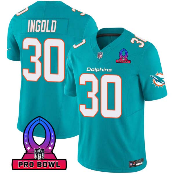 Men’s Dolphins 2024 Pro Bowl Patch Vapor Jersey – All Stitched