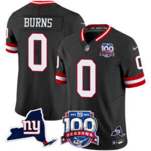 Men’s New York Giants 100th Season & State Patch Vapor Limited Jersey – All Stitched